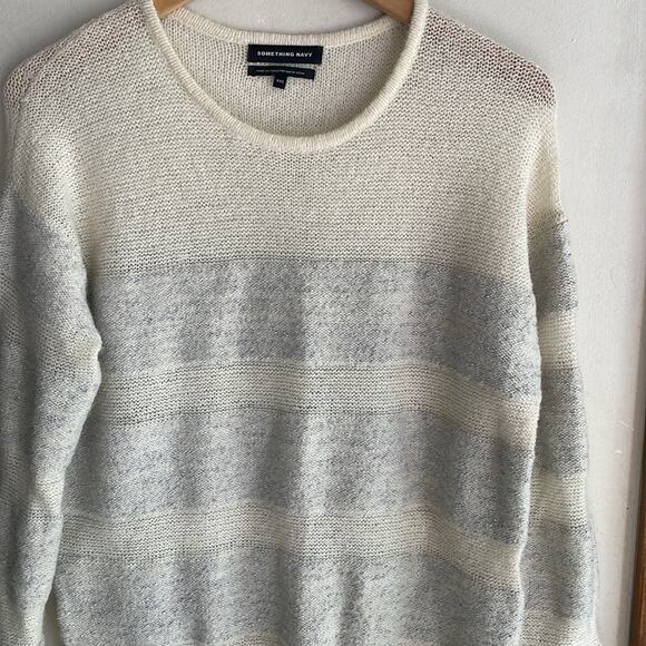 Something Navy Metallic Stripe Sweater Dress - Picture 4 of 15